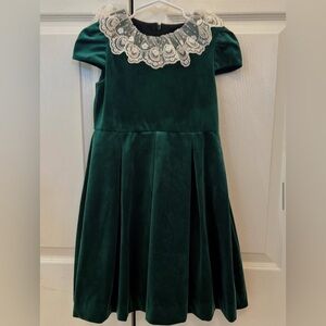 EUC Luli & Me Forest Green Velvet Dress 6x